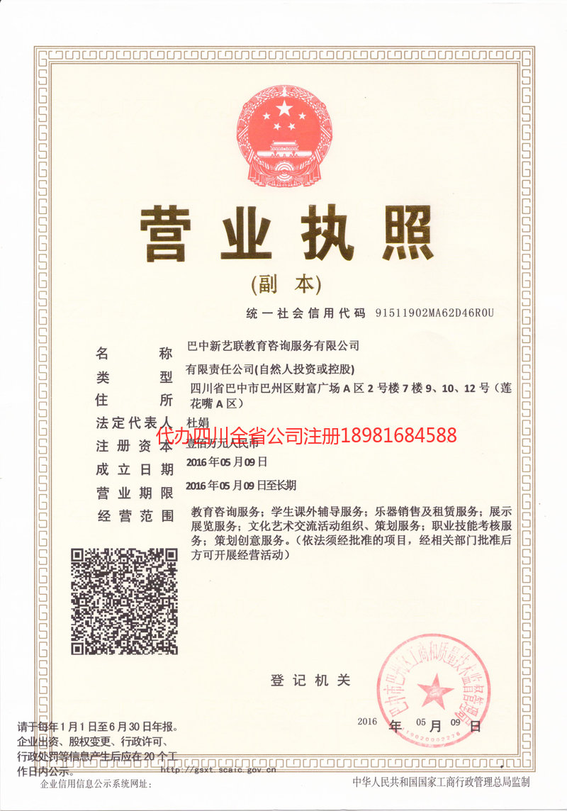 项城项城新亿联教育咨询服务有限公司